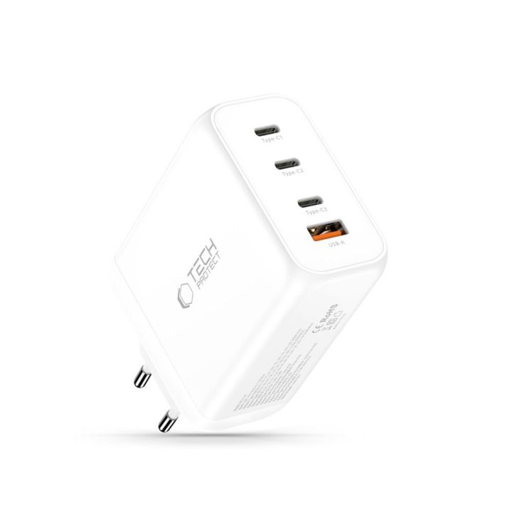 Telefono įkroviklis 200 W su 4 USB jungtimis baltas