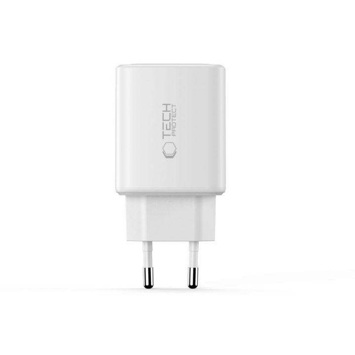 Telefono įkroviklis 65 W su 3 USB jungtimis baltas