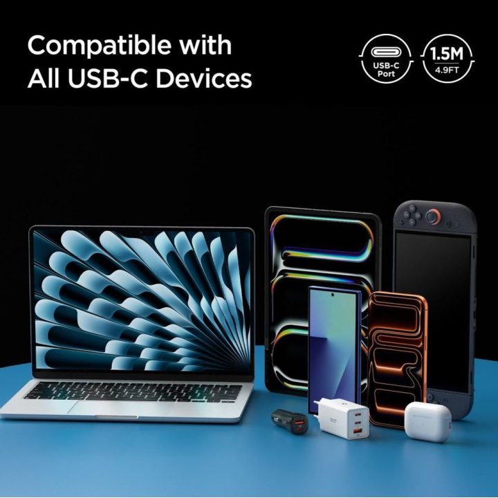 USB-C įkrovimo laidas 240 W 150 cm juodas Spigen