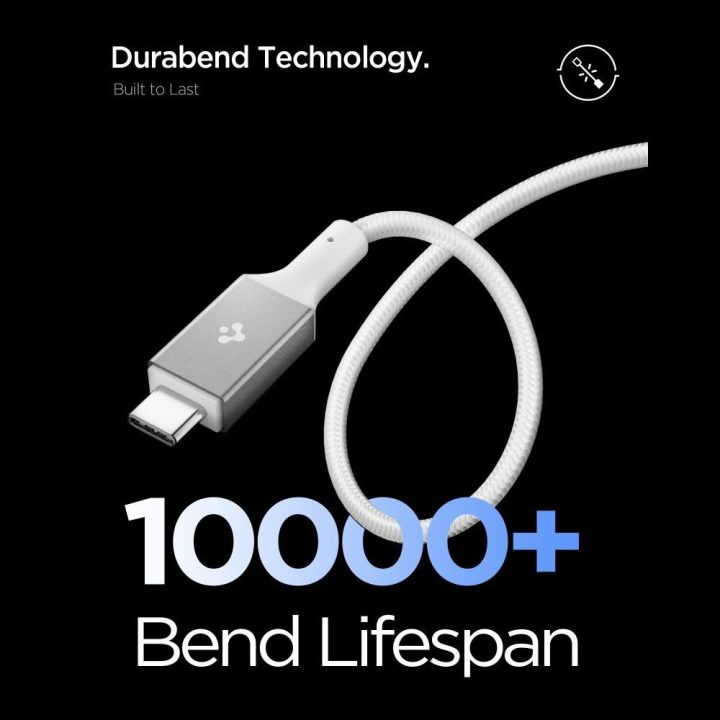 USB-C įkrovimo laidas 240W 150 cm baltas Spigen Essential