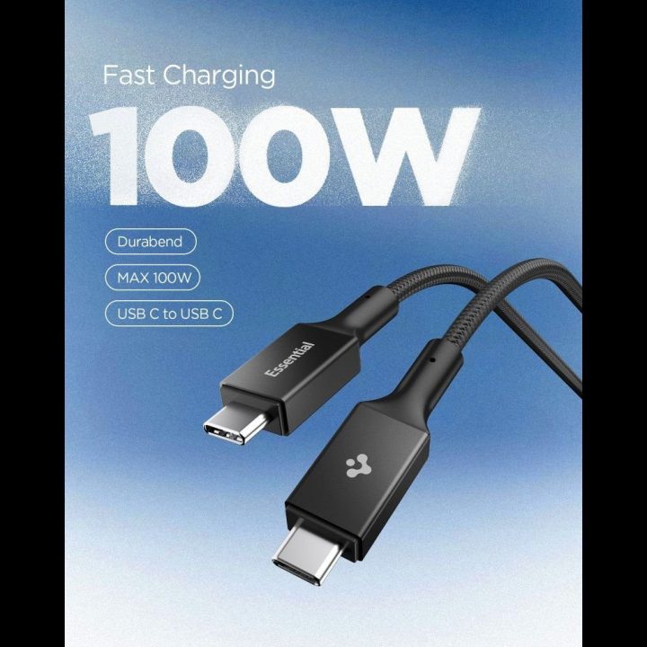 USB-C įkrovimo laidas 100 W 150 cm juodas Spigen