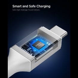 USB-C įkrovimo laidas 100 W 150 cm baltas Spigen