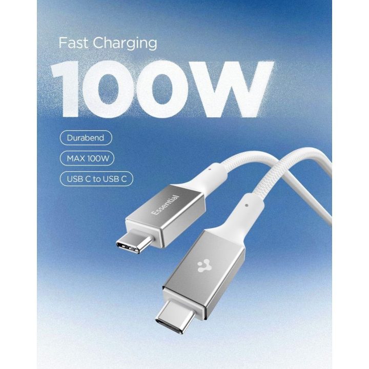 USB-C įkrovimo laidas 100 W 150 cm baltas Spigen
