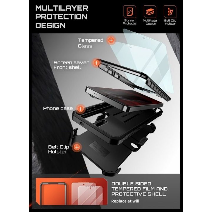 Dėklas telefonui Samsung Galaxy S26 Ultra atsparus smūgiams juodas (2 vnt.) Supcase