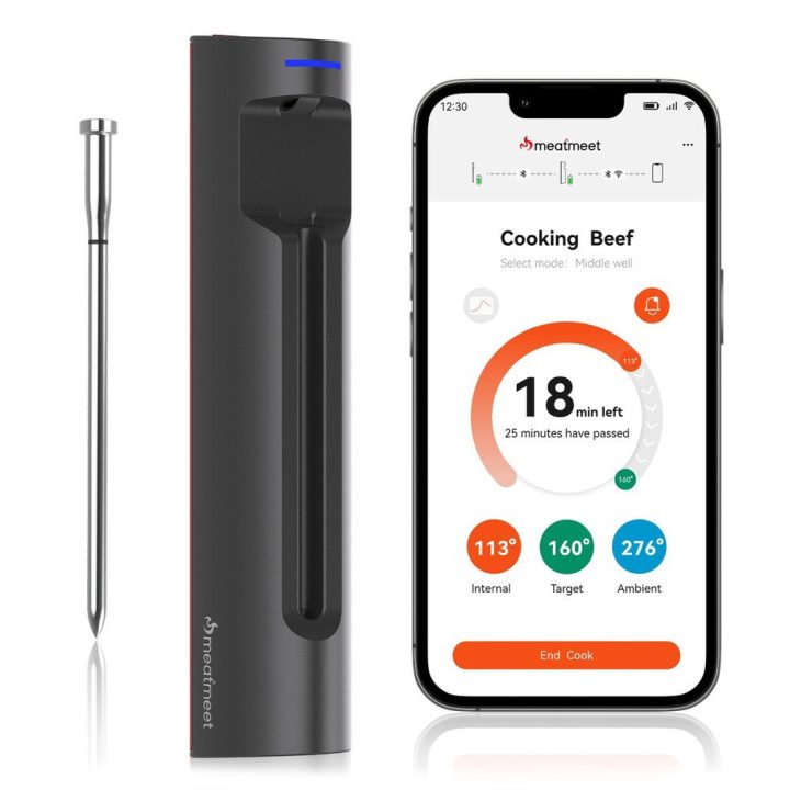 Maisto termometras su Bluetooth ir WiFi programėle Meatmeet S Pro