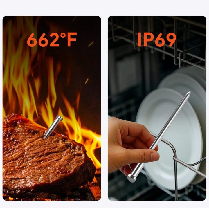 Maisto termometras su Bluetooth ir WiFi programėle Meatmeet S Pro