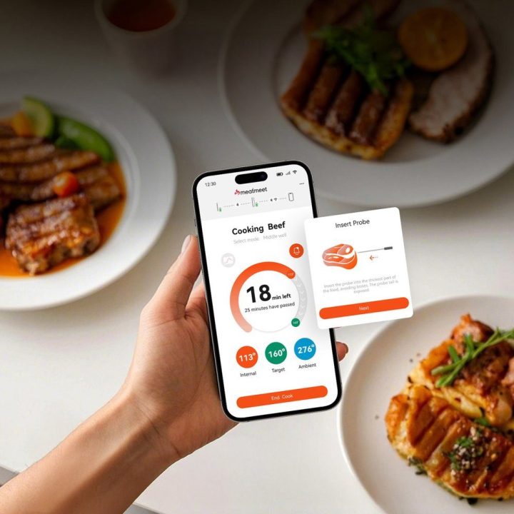 Maisto termometras su Bluetooth ir WiFi programėle Meatmeet S Pro