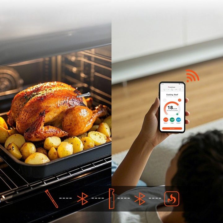 Maisto termometras su Bluetooth ir WiFi programėle Meatmeet S Pro