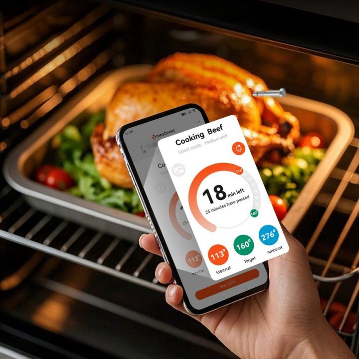 Maisto termometras su Bluetooth ir WiFi programėle Meatmeet S Pro
