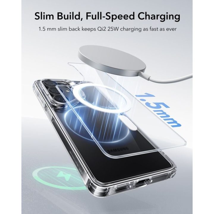 Dėklas telefonui Samsung Galaxy S26+ su atrama ir MagSafe, skaidrus ESR