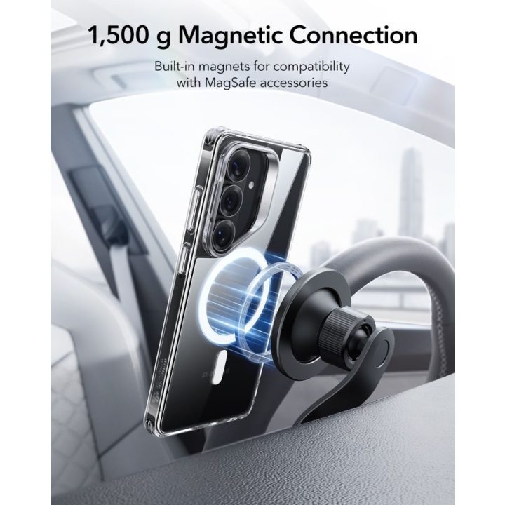 Dėklas telefonui Samsung Galaxy S26+ su atrama ir MagSafe, skaidrus ESR