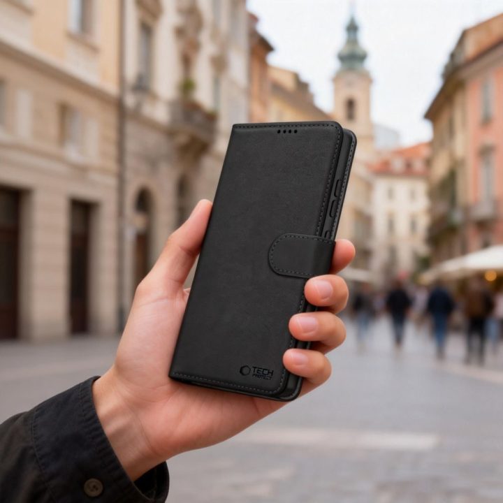 Dėklas telefonui Samsung Galaxy S26+ su kortelių skyreliais juodas