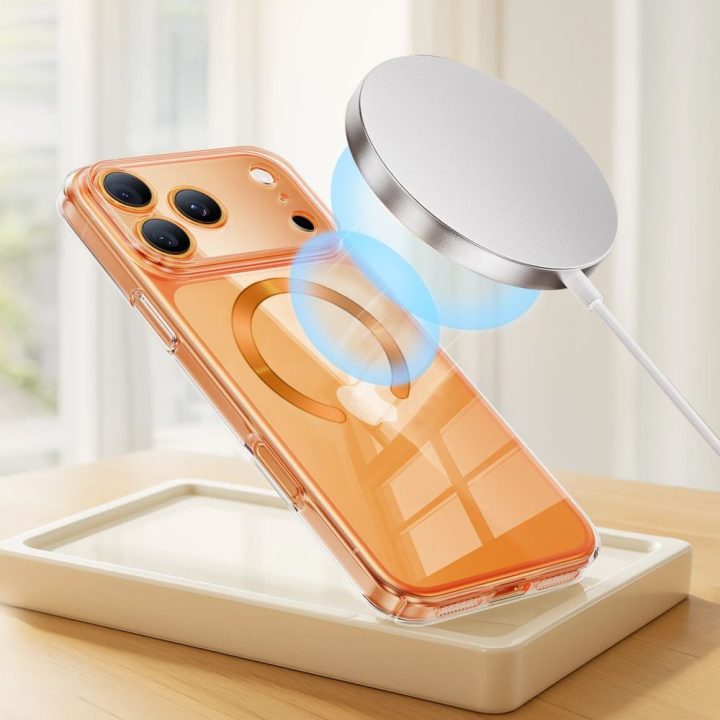 Magnetinis telefono laikiklis MagSafe oranžinis/juodas (2 vnt.)