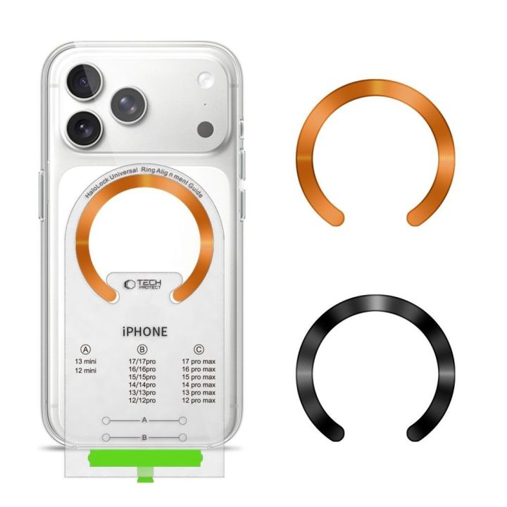 Magnetinis telefono laikiklis MagSafe oranžinis/juodas (2 vnt.)