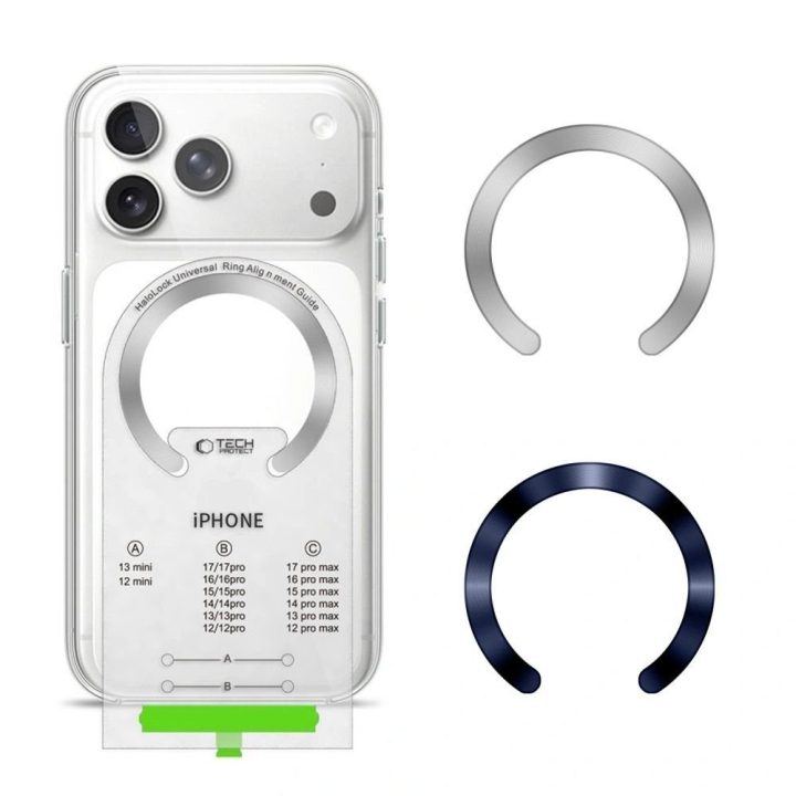 Magnetinis žiedas telefonui MagSafe (2 vnt.) sidabrinis / tamsiai mėlynas