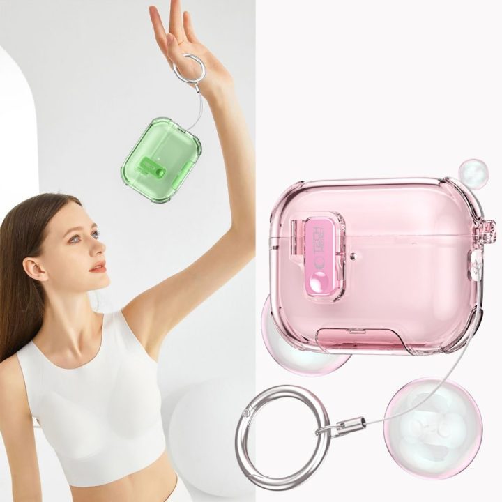 Dėklas AirPods Pro 3 ausinėms rožinis