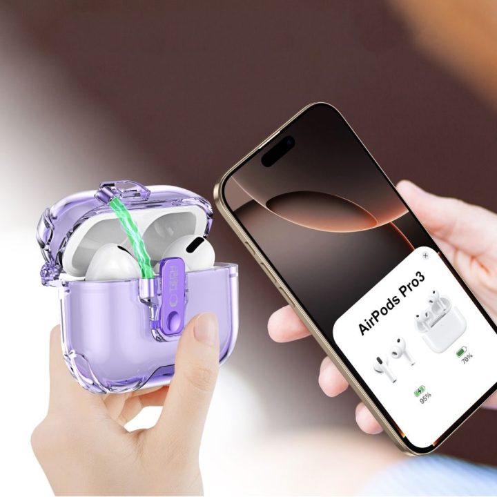 Dėklas AirPods Pro 3 ausinėms rožinis