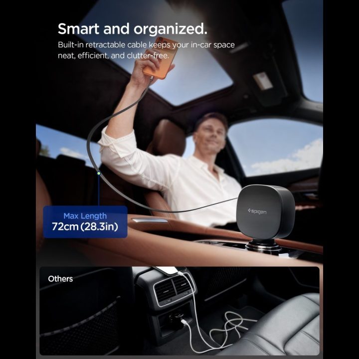 Automobilinis telefono įkroviklis 60 W juodas Spigen
