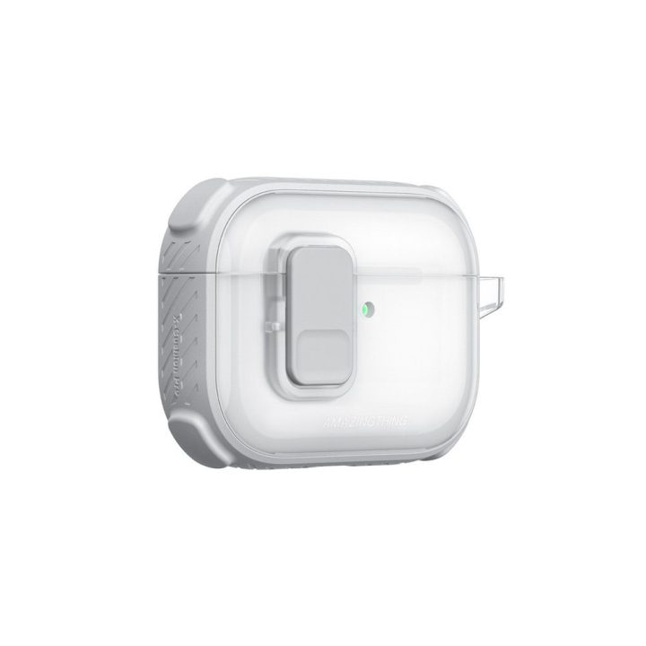 Dėklas AirPods Pro 3 ausinėms skaidrus baltas AmazingThing