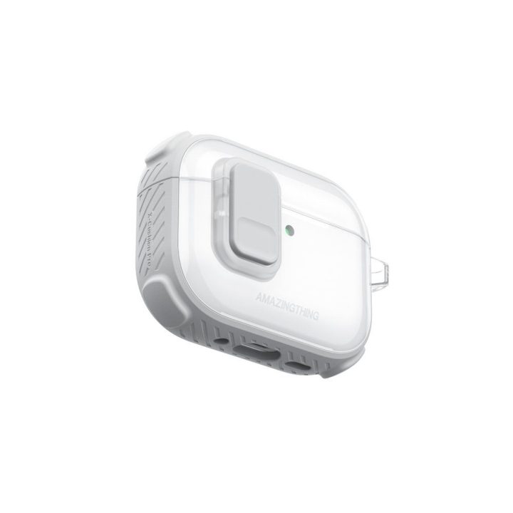 Dėklas AirPods Pro 3 ausinėms skaidrus baltas AmazingThing