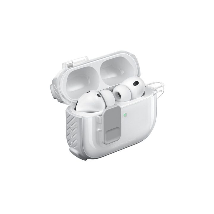 Dėklas AirPods Pro 3 ausinėms skaidrus baltas AmazingThing