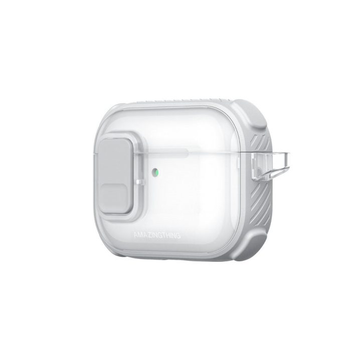 Dėklas AirPods Pro 3 ausinėms skaidrus baltas AmazingThing