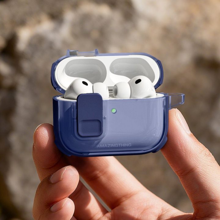 Dėklas AirPods Pro 3 ausinėms skaidrus mėlynas AmazingThing