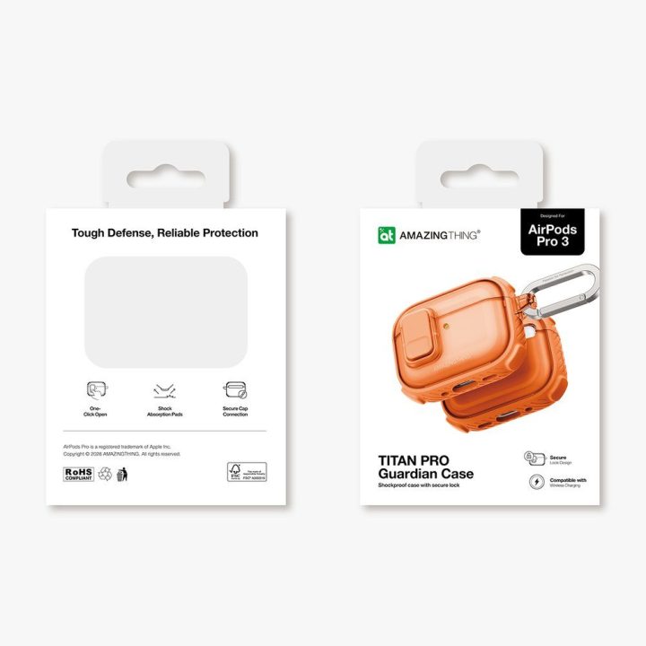 Dėklas AirPods Pro 3 ausinėms su MagSafe, oranžinis AmazingThing
