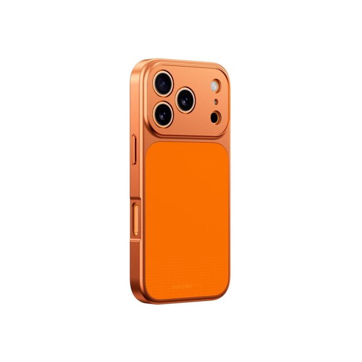 Dėklas telefonui iPhone 17 Pro pilnai dengiantis oranžinis AmazingThing