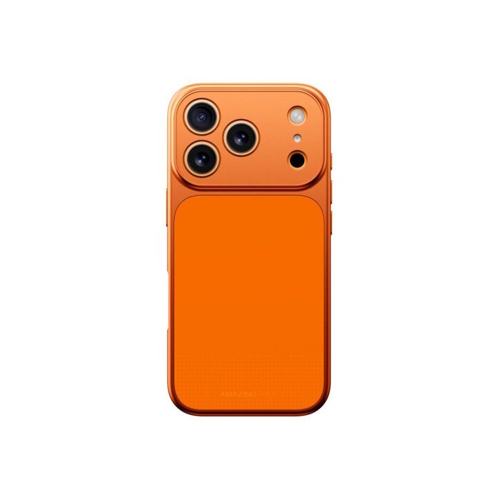 Dėklas telefonui iPhone 17 Pro pilnai dengiantis oranžinis AmazingThing