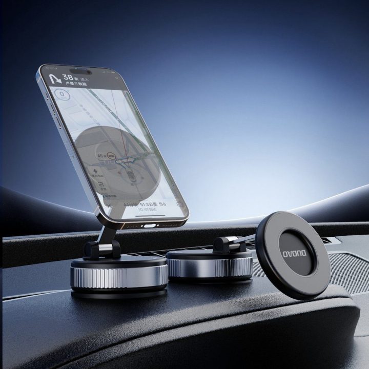 Telefono laikiklis automobiliui su siurbtuku ir MagSafe suderinamumu juodas
