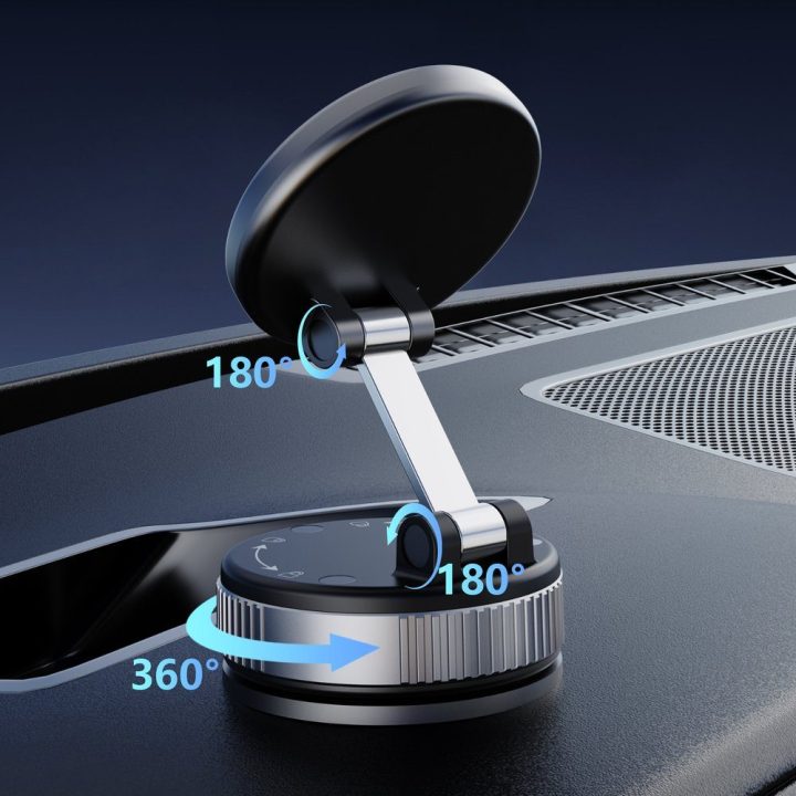 Telefono laikiklis automobiliui su siurbtuku ir MagSafe suderinamumu juodas