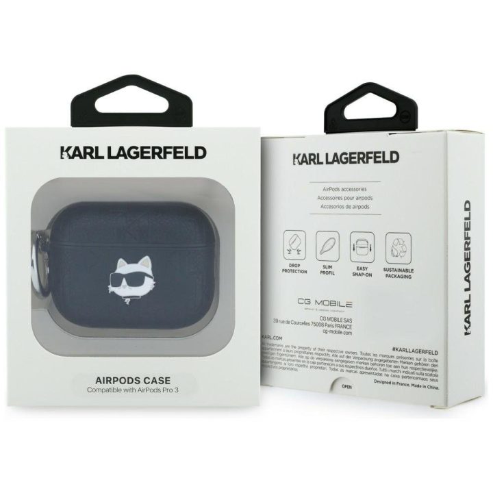 Dėklas ausinėms AirPods Pro 3 juodas Karl Lagerfeld