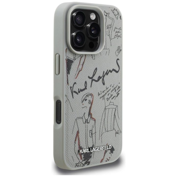 Dėklas telefonui iPhone 16 Pro Max su MagSafe pilkas Karl Lagerfeld