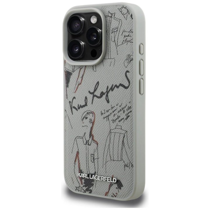Dėklas telefonui iPhone 16 Pro su MagSafe pilkas Karl Lagerfeld