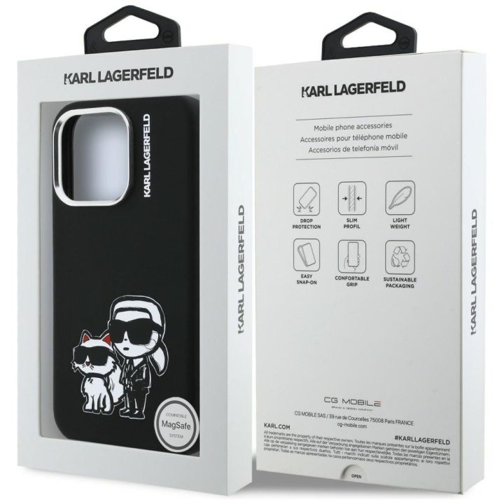 Dėklas telefonui iPhone 16 Pro su MagSafe juodas Karl Lagerfeld