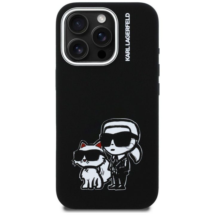 Dėklas telefonui iPhone 16 Pro Max su MagSafe juodas Karl Lagerfeld