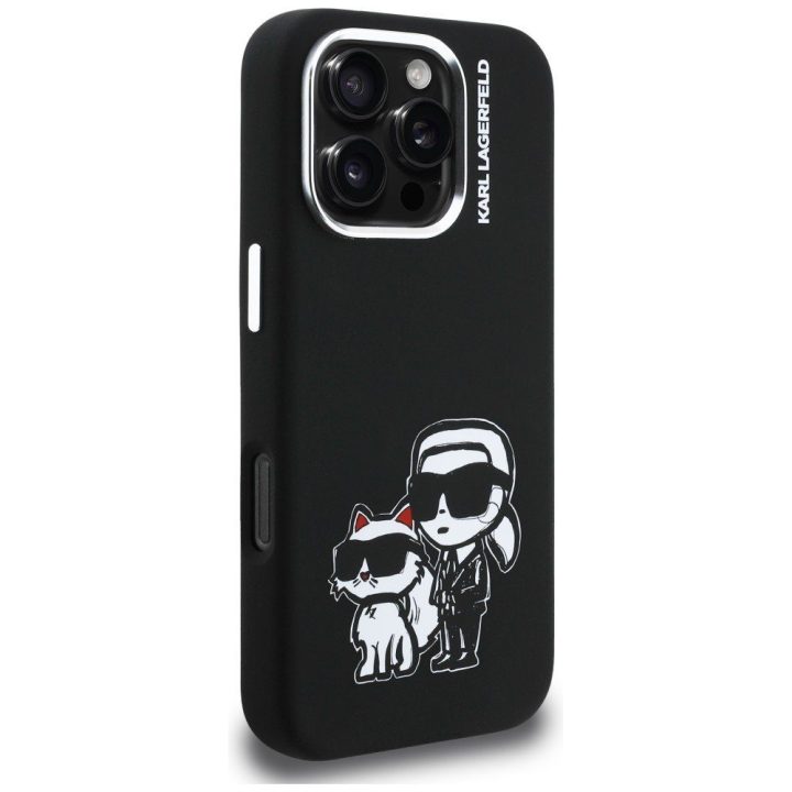 Dėklas telefonui iPhone 16 Pro Max su MagSafe juodas Karl Lagerfeld