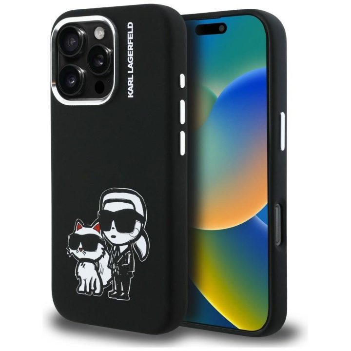 Dėklas telefonui iPhone 16 Pro Max su MagSafe juodas Karl Lagerfeld