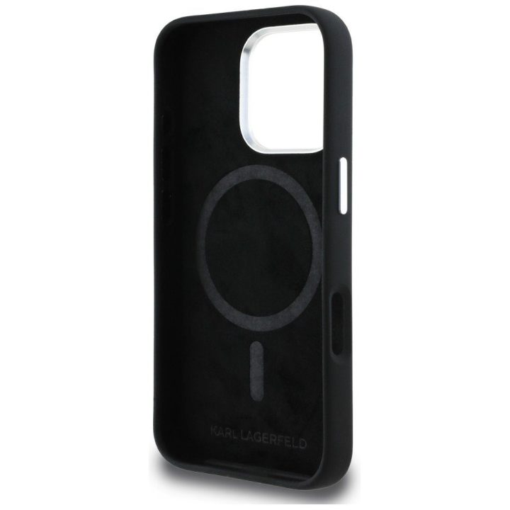 Dėklas telefonui iPhone 16 Pro Max su MagSafe juodas Karl Lagerfeld