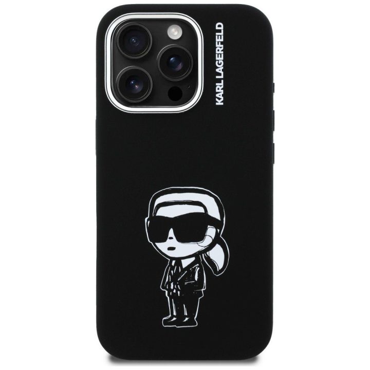 Dėklas telefonui iPhone 16 Pro Max su MagSafe juodas Karl Lagerfeld