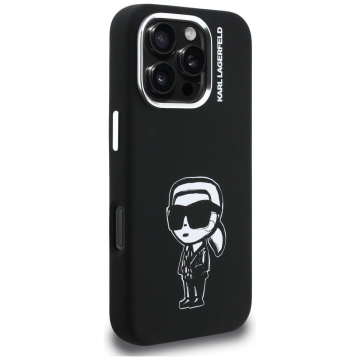 Dėklas telefonui iPhone 16 Pro Max su MagSafe juodas Karl Lagerfeld