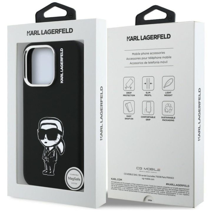 Dėklas telefonui iPhone 16 Pro Max su MagSafe juodas Karl Lagerfeld