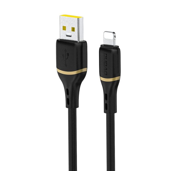 Įkrovimo laidas USB-A – Lightning 30 W su silikonine apvija juodas