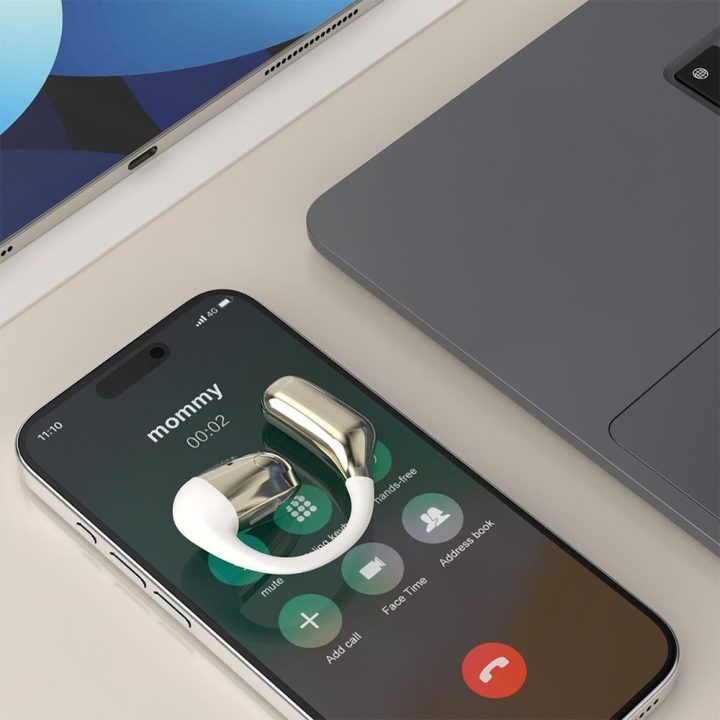Bevielė Bluetooth laisvų rankų įranga abiem ausims smėlio ir auksinės spalvos U4Pro