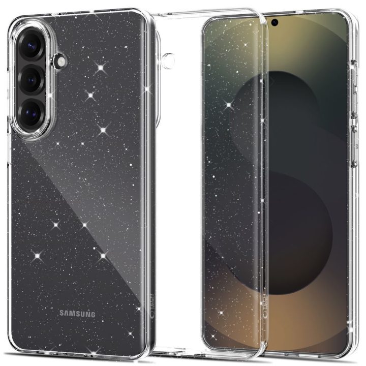Dėklas telefonui Samsung Galaxy S26 su blizgučiais skaidrus