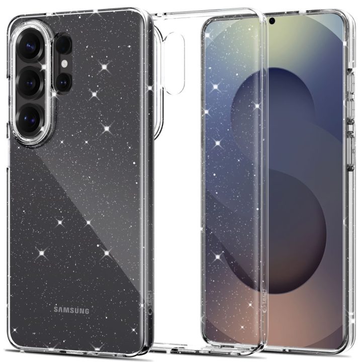 Dėklas telefonui Samsung Galaxy S26 Ultra skaidrus su blizgučiais