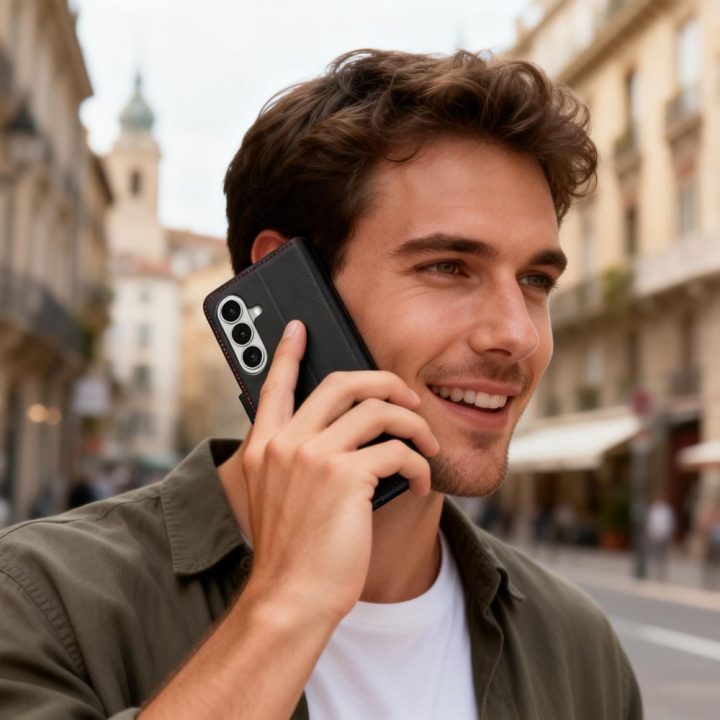 Dėklas telefonui Samsung Galaxy S26 su kortelių skyreliais juodas ir raudonas