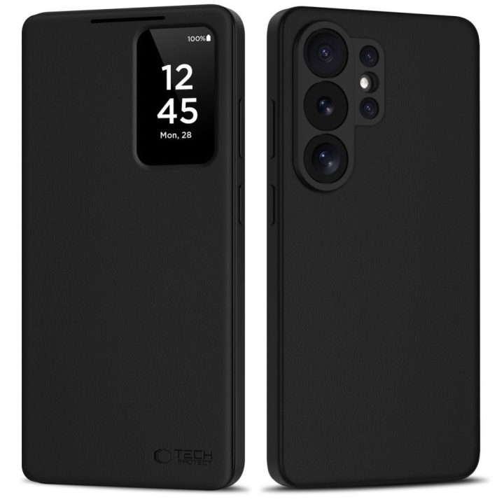 Dėklas telefonui Samsung Galaxy S26 Ultra su kortelių skyriumi juodas
