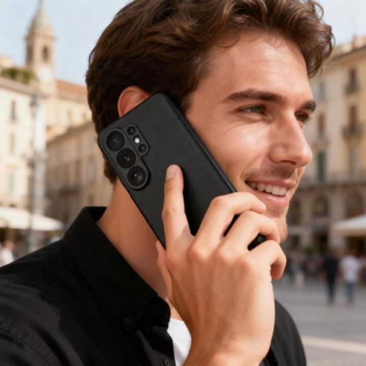 Dėklas telefonui Samsung Galaxy S26 Ultra su kortelių skyriumi juodas